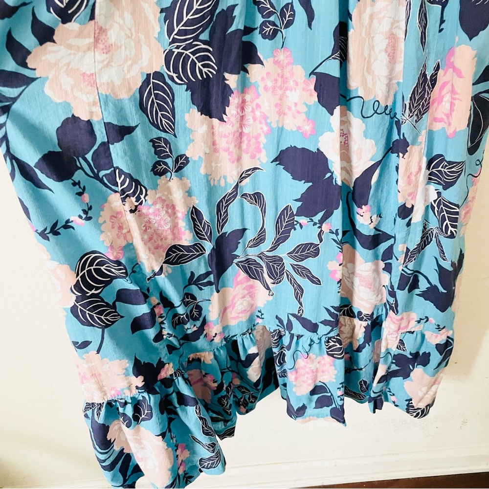 Anthropologie Maeve XL Cassandra blue floral Aline maxi dress - Picture 4 of 8